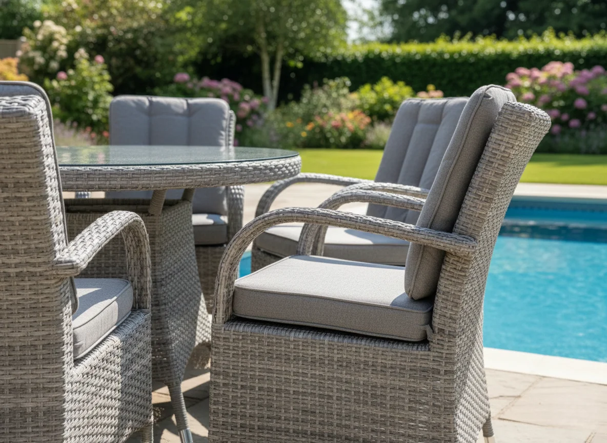 Monaco 6 Seater Flat Grey Round Dining Set – 1.30m thumbnail 7