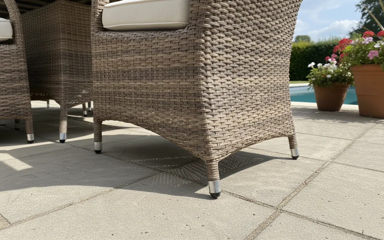 Ibiza 6 Seater Sand Round Weave Dining Set – 1.30m - Image 4