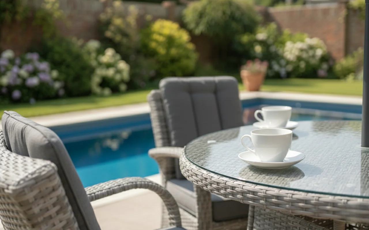 Riviera 6 Seater Grey Round Weave Dining Set – 1.30m thumbnail 8