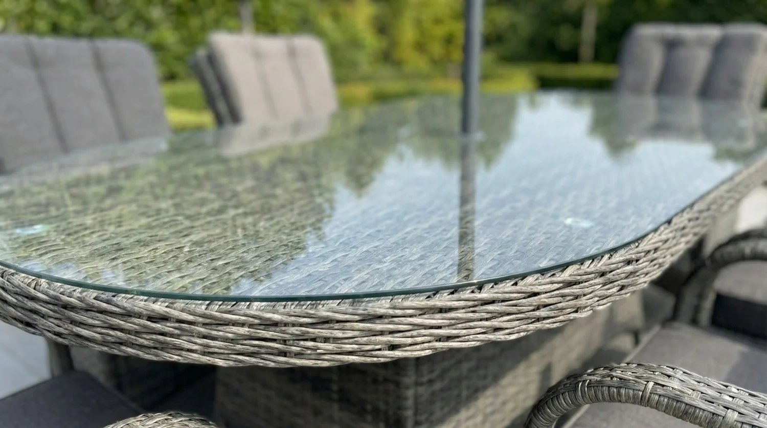 Monaco 6 Seater Grey Oval Flat Weave Dining Set – 1.8m thumbnail 6