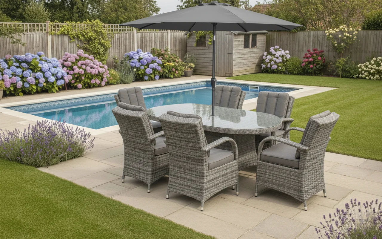 Monaco 6 Seater Grey Oval Flat Weave Dining Set – 1.8m thumbnail 7