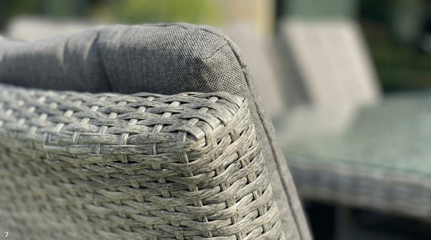 Monaco 8 Seater Grey Rectangular Flat Weave Dining Set – 2.0m - Materials & Construction