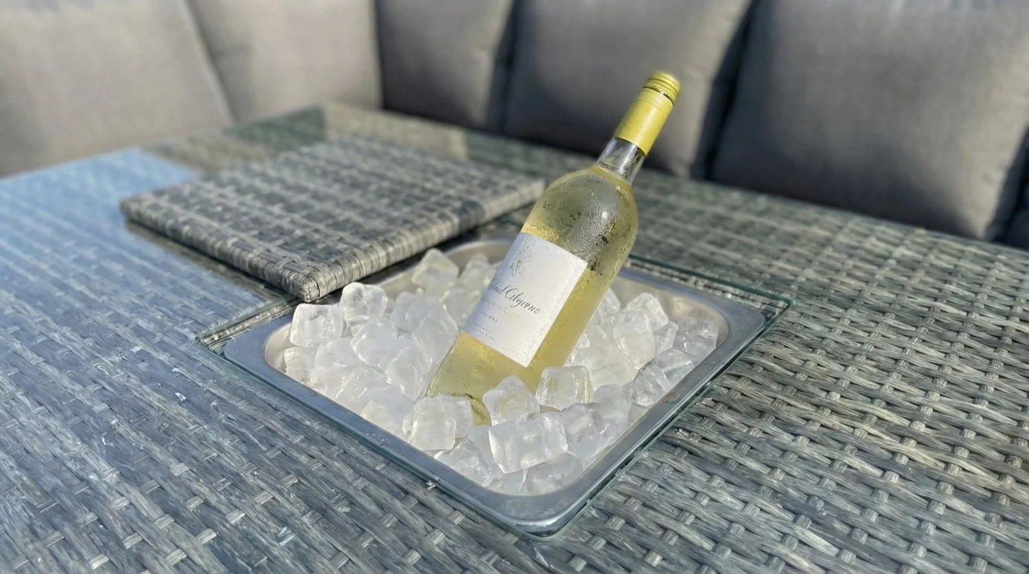 Monaco Corner Rising Table Sofa Set with Ice Bucket – Flat Grey - View 5