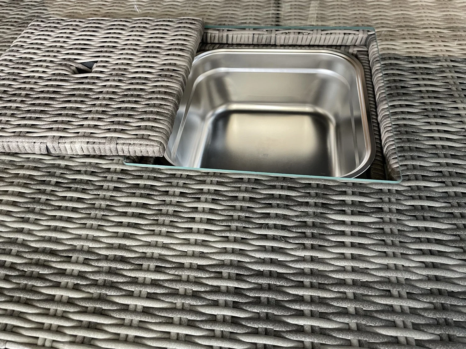 Riviera Corner Rising Table Sofa Set with Ice Bucket – Grey - Easy Setup