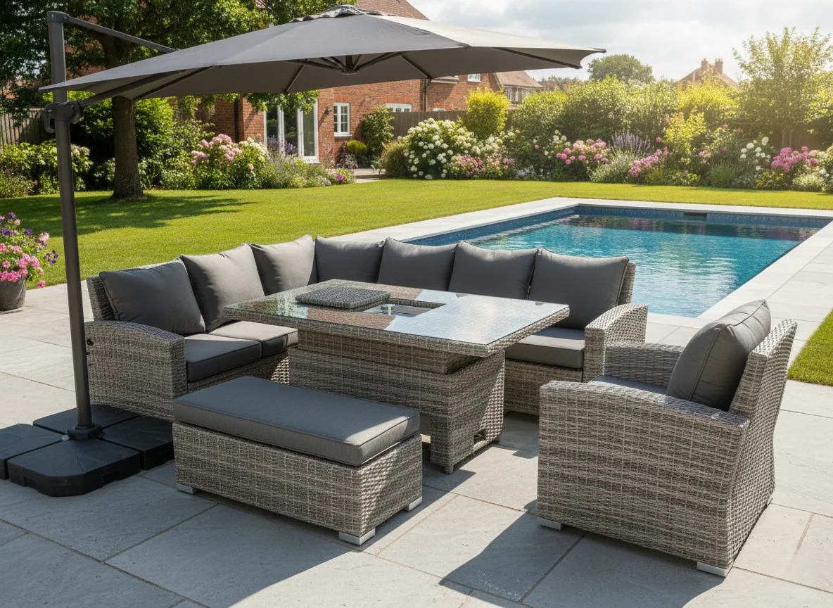 Riviera Corner Rising Table Sofa Set with Ice Bucket – Grey thumbnail 9