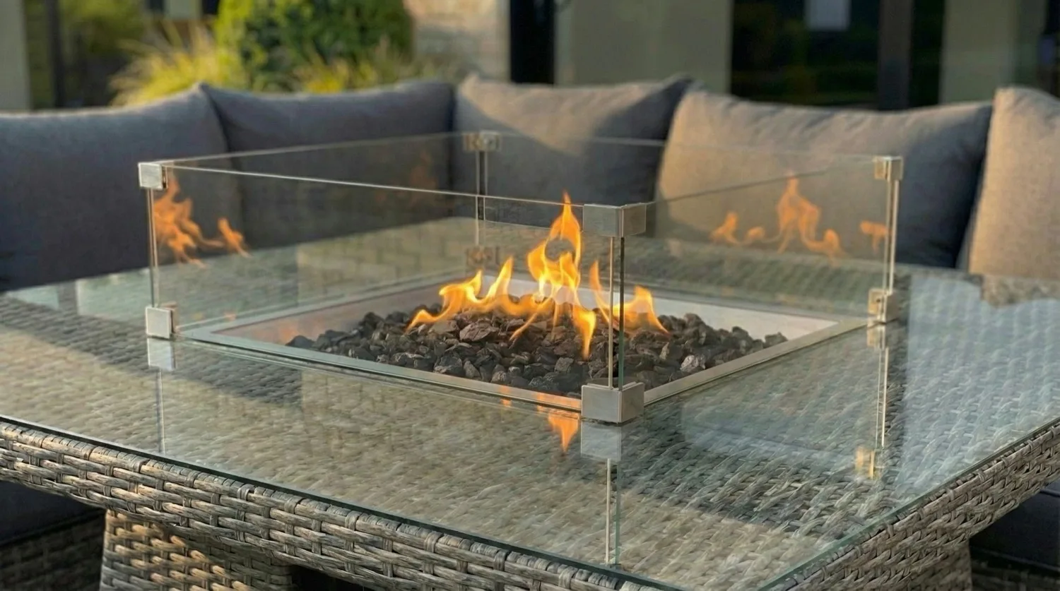 Monaco Fire Pit Corner Sofa Set – Flat Grey - Image 4