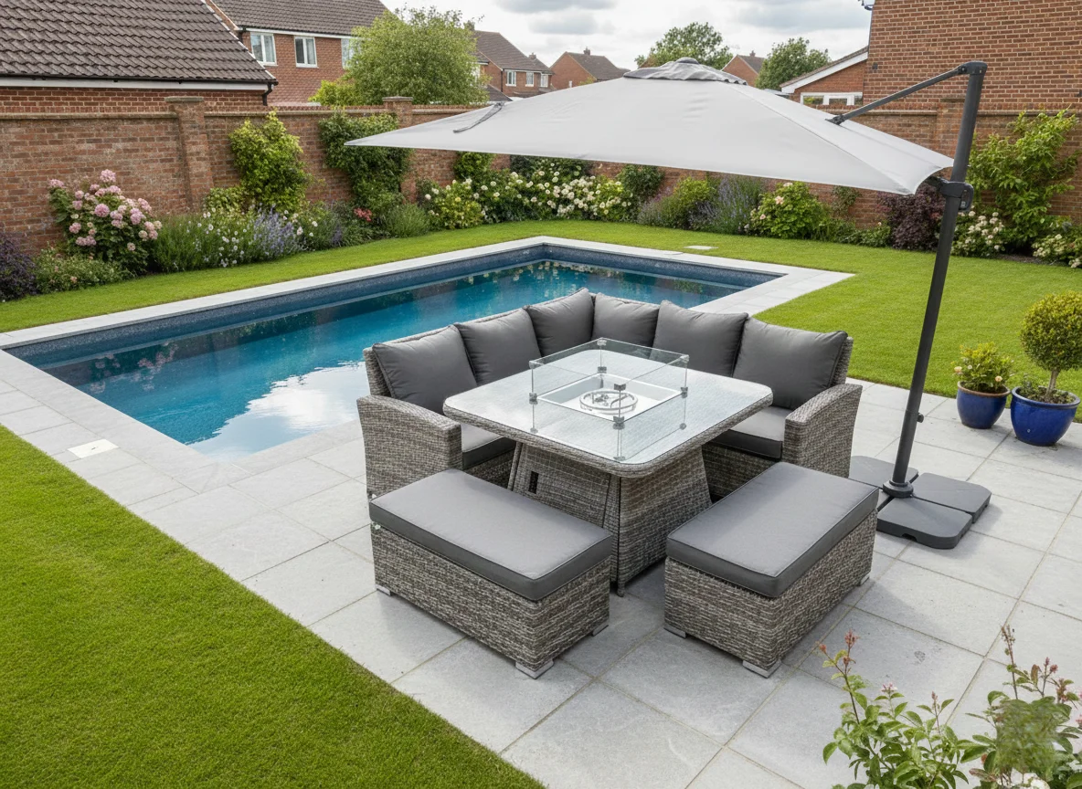 Riviera Fire Pit Corner Sofa Set – Grey thumbnail 10