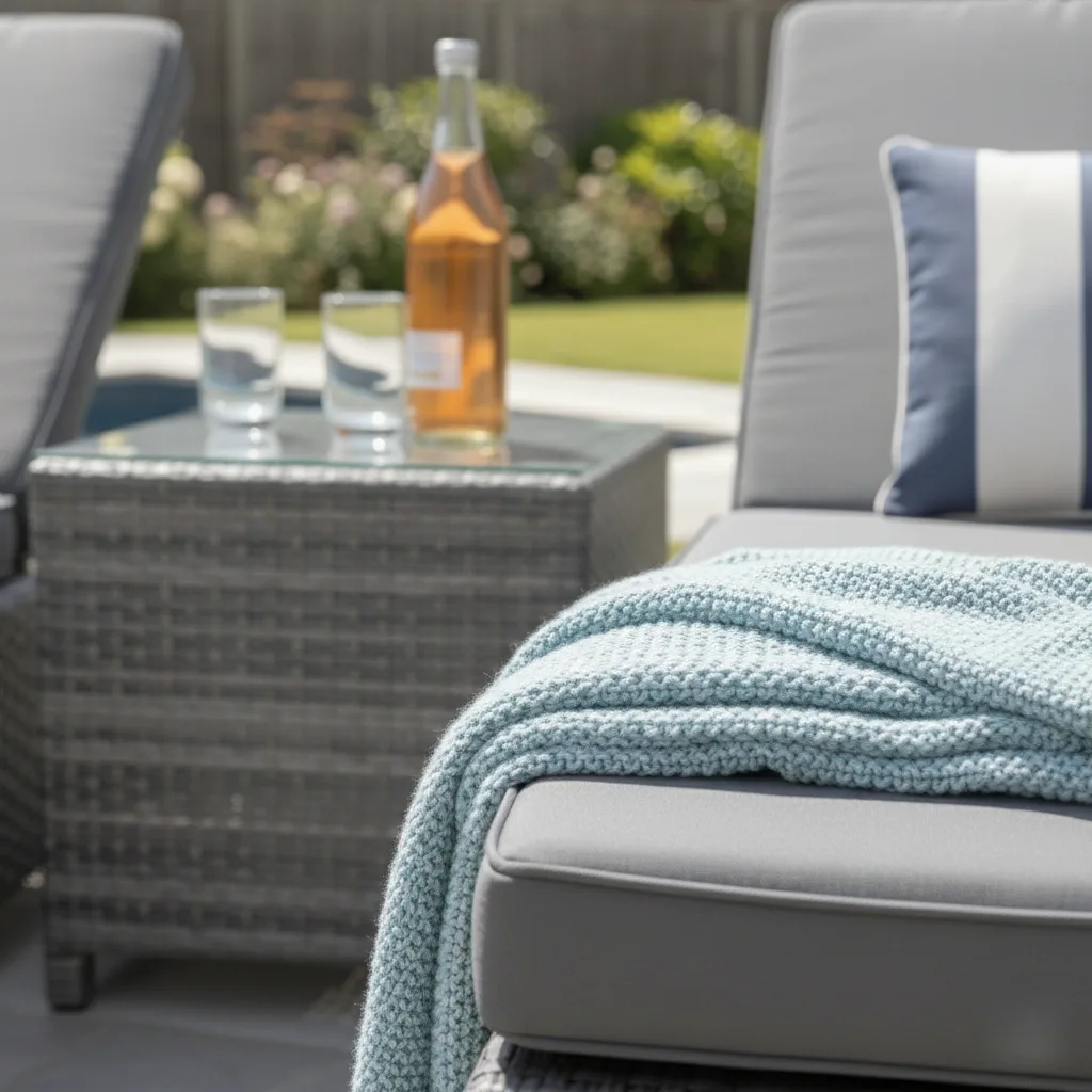 Monaco Double Wheeled Sun Lounger Set with Side Table – Flat Grey thumbnail 7