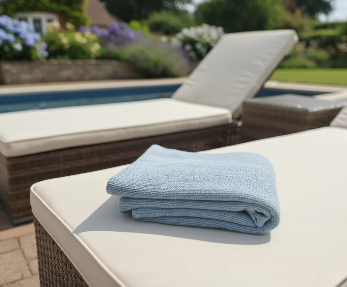 Ibiza Double Wheeled Sun Lounger Set with Side Table – Sand - View 5