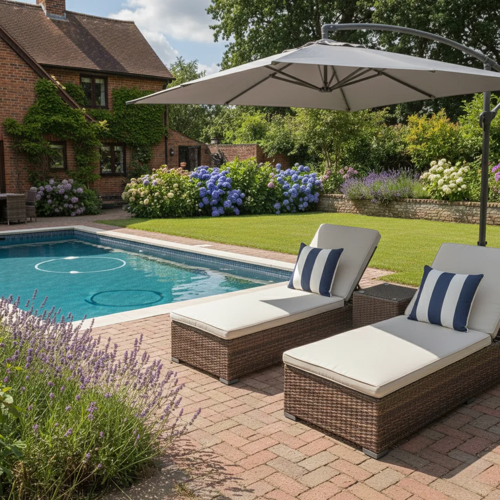 Ibiza Double Wheeled Sun Lounger Set with Side Table – Sand thumbnail 10