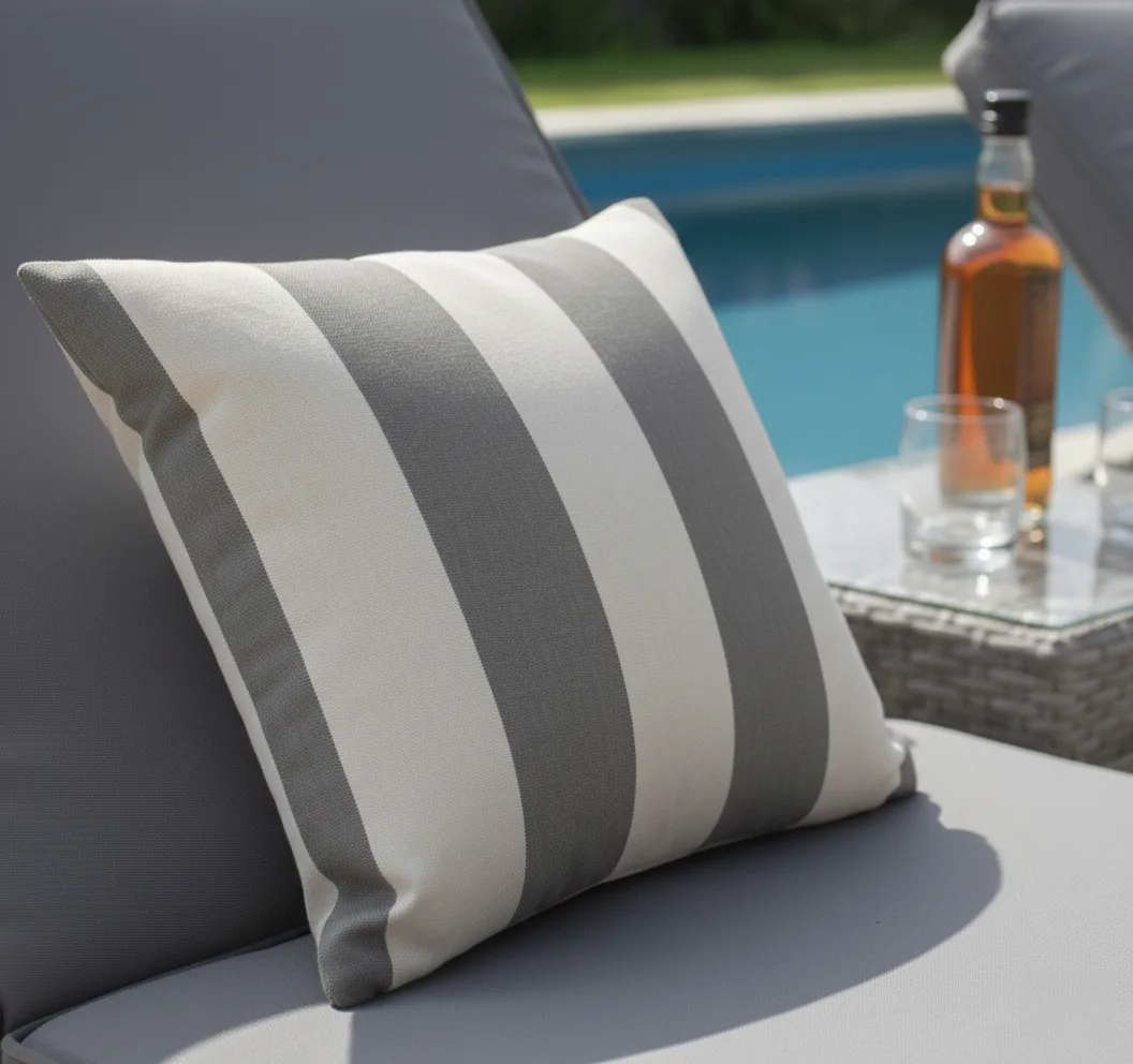 Riviera Double Wheeled Sun Lounger Set with Side Table – Grey - Image 4