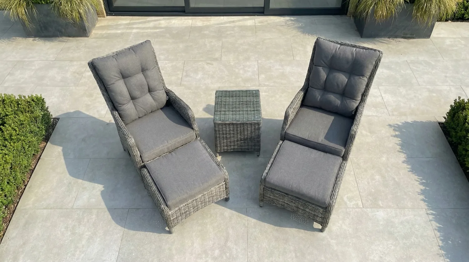 Monaco 2 Seater Grey Reclining Bistro Set - Materials & Construction