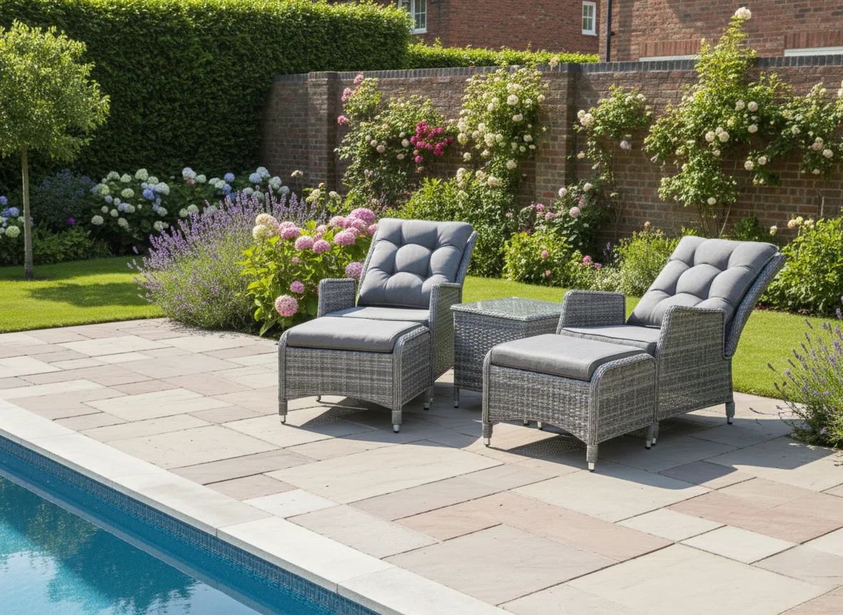 Monaco 2 Seater Grey Reclining Bistro Set thumbnail 8