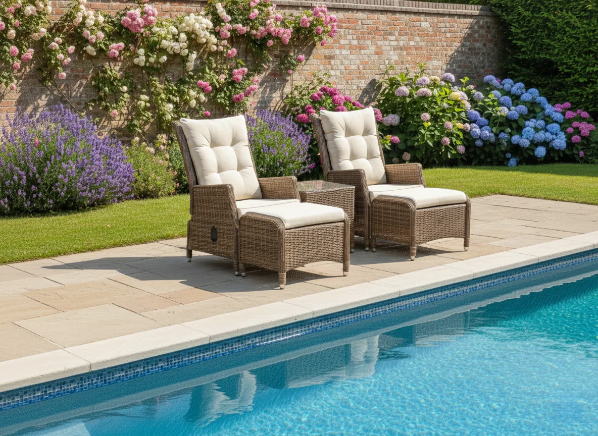 Ibiza 2 Seater Sand Reclining Bistro Set thumbnail 9