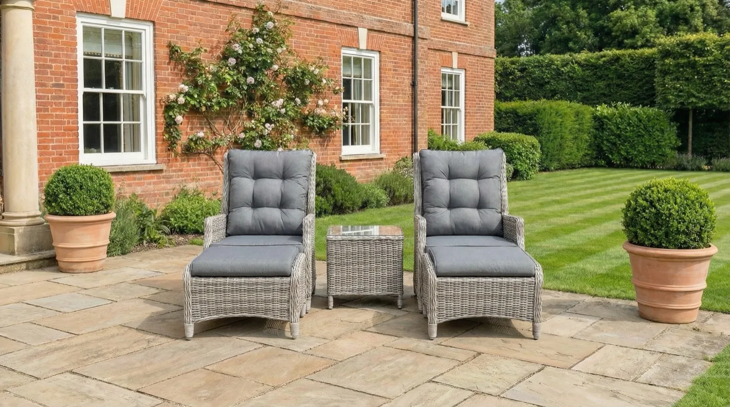 Riviera 2 Seater Grey Reclining Bistro Set - Materials & Construction