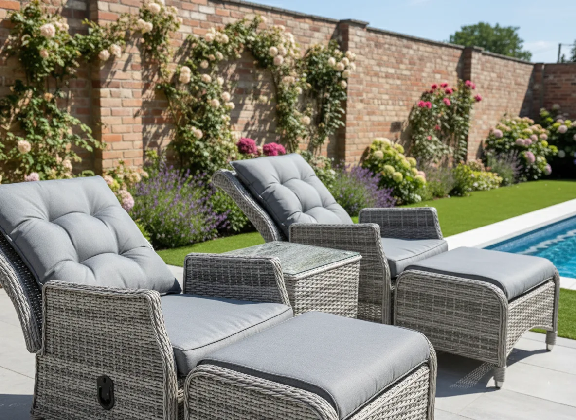 Riviera 2 Seater Grey Reclining Bistro Set - Easy Setup