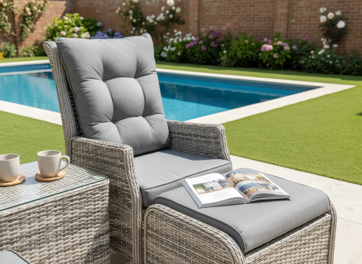 Riviera 2 Seater Grey Reclining Bistro Set thumbnail 9