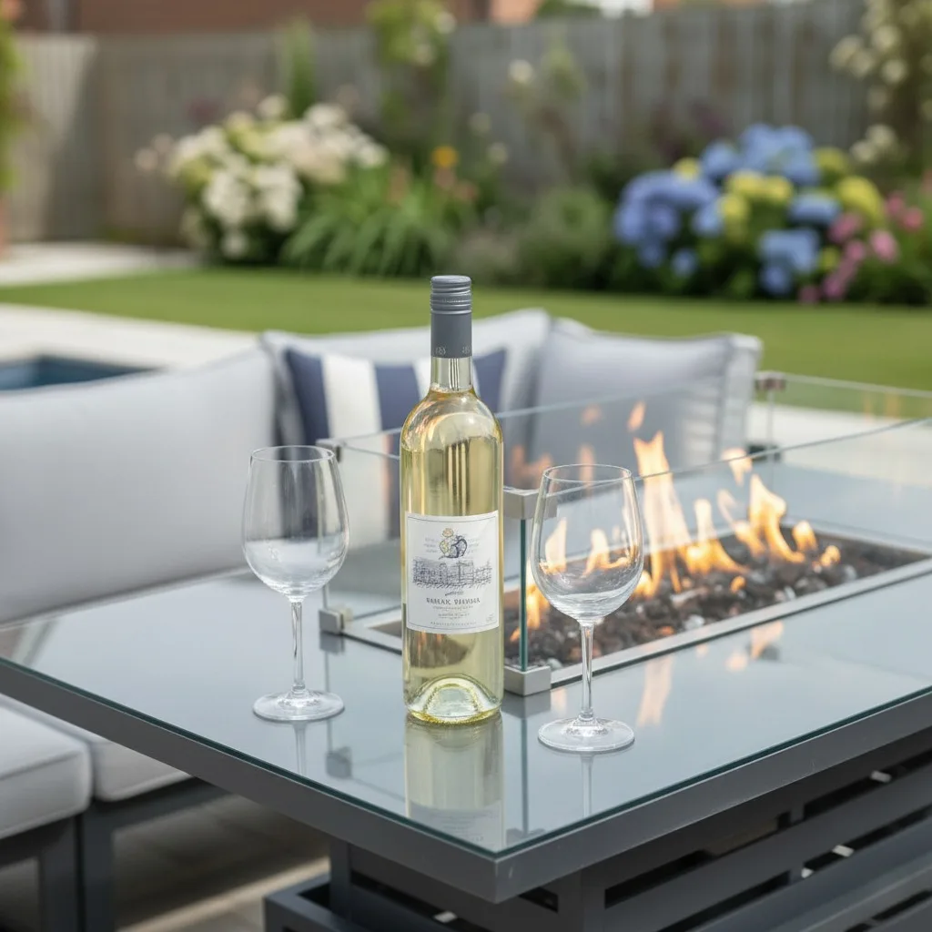 Tuscany 8 Seater Grey Modular Aluminium Corner Sofa Set with Rising Fire Pit Table thumbnail 8