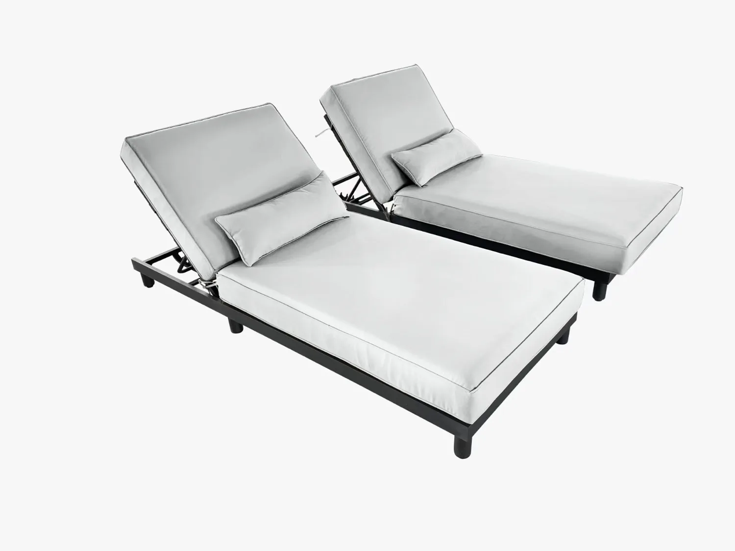 Barcelona Aluminium Double Sun Lounger Set – Grey - Image 3