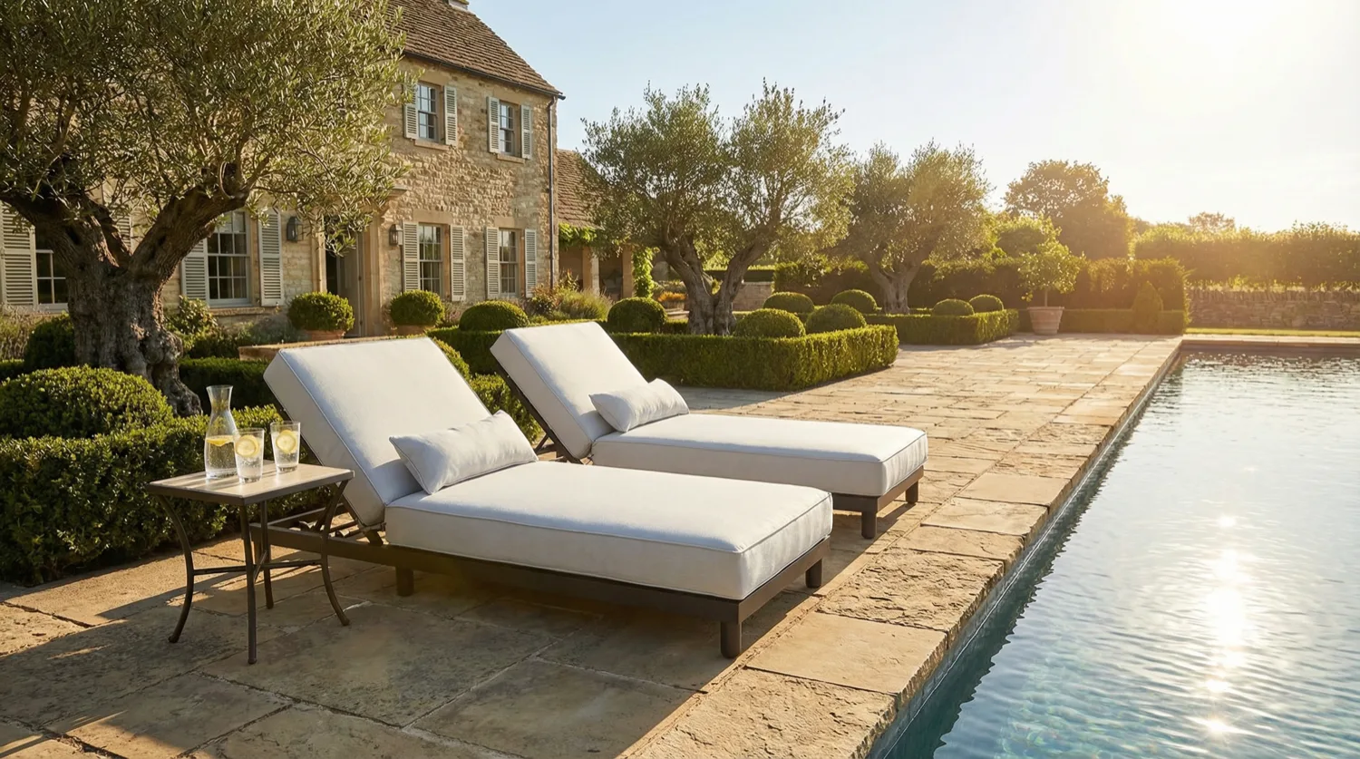 Tuscany Aluminium Double Sun Lounger Set – Grey - Image 1