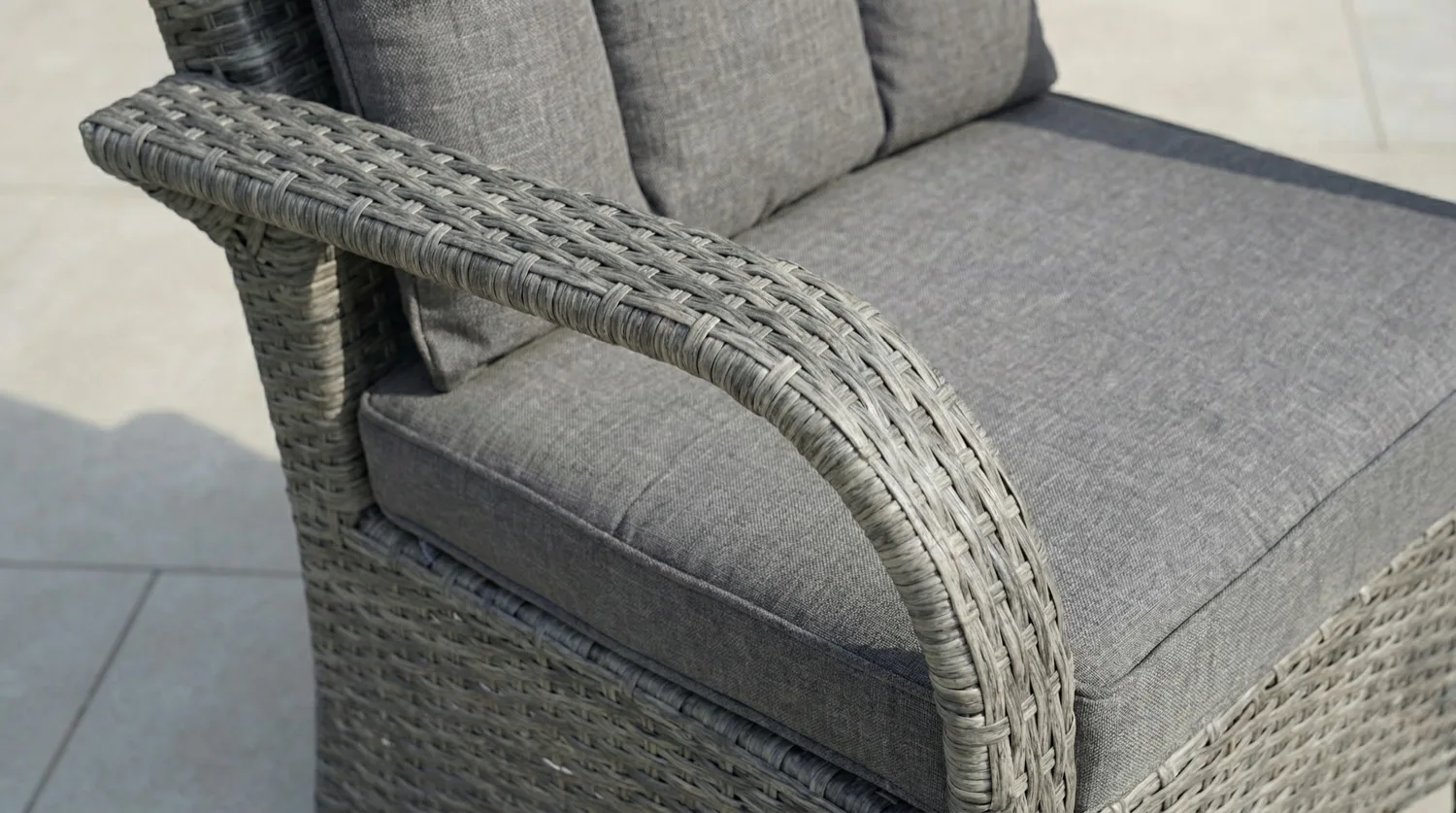 Monaco 2 Seater Grey Round Bistro Set – 0.7m - View 5