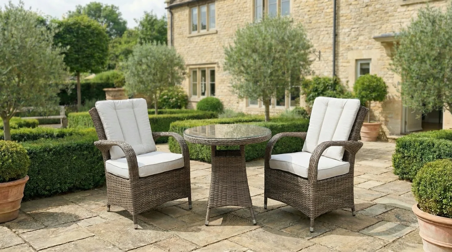 Ibiza 2 Seater Sand Round Bistro Set – 0.7m - Image 2