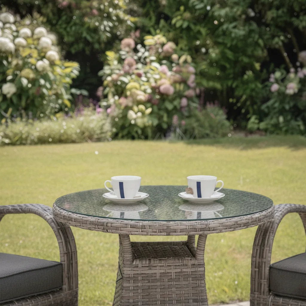 Riviera 2 Seater Grey Round Bistro Set – 0.7m thumbnail 7