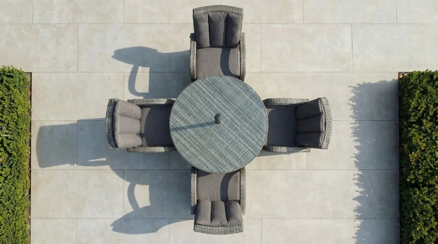 Monaco 4 Seater Grey Round Dining Set – 1.0m - Image 2