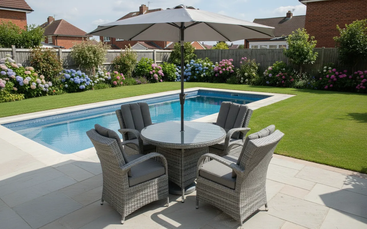 Monaco 4 Seater Grey Round Dining Set – 1.0m - Image 3