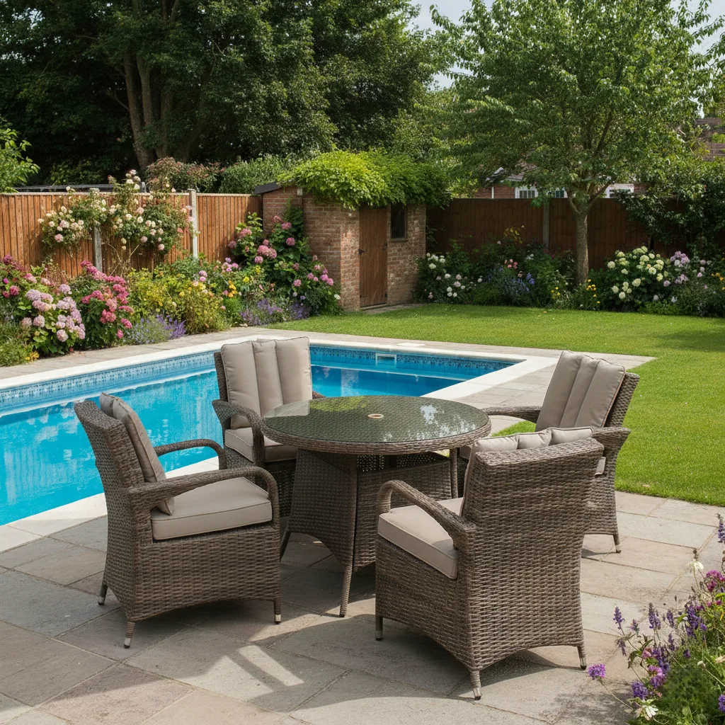 Ibiza 4 Seater Sand Round Dining Set – 1.0m thumbnail 6