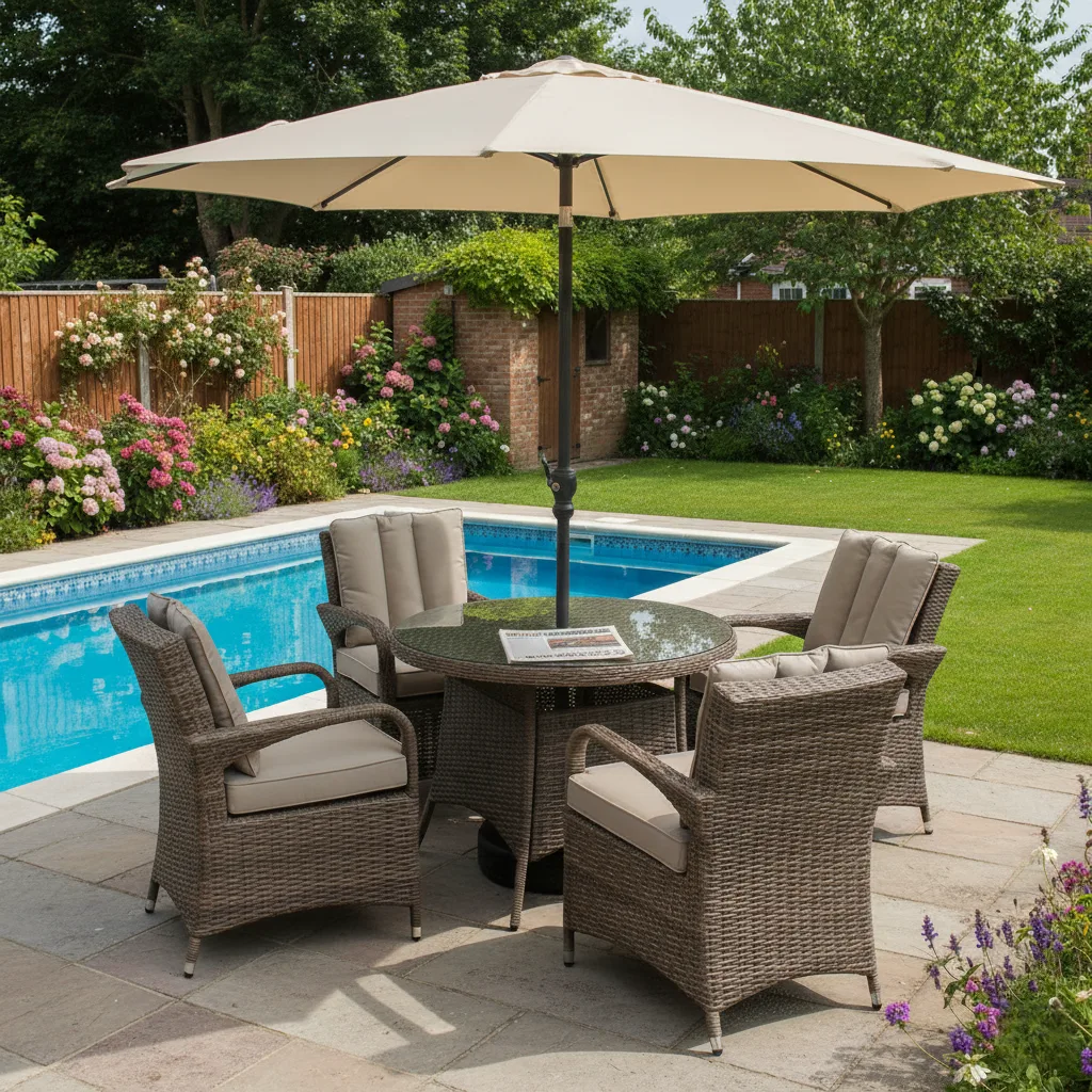 Ibiza 4 Seater Sand Round Dining Set – 1.0m thumbnail 9