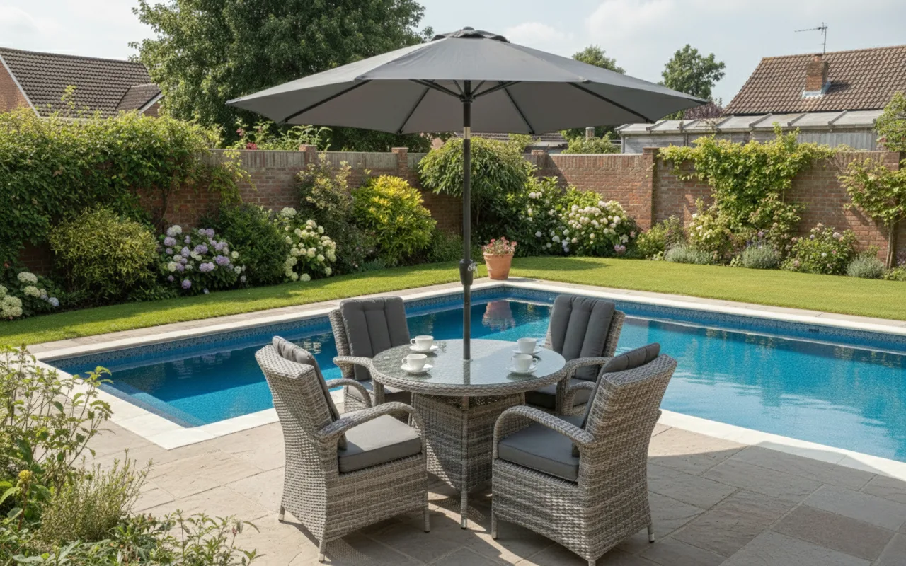 Riviera 4 Seater Grey Round Dining Set – 1.0m - Image 4