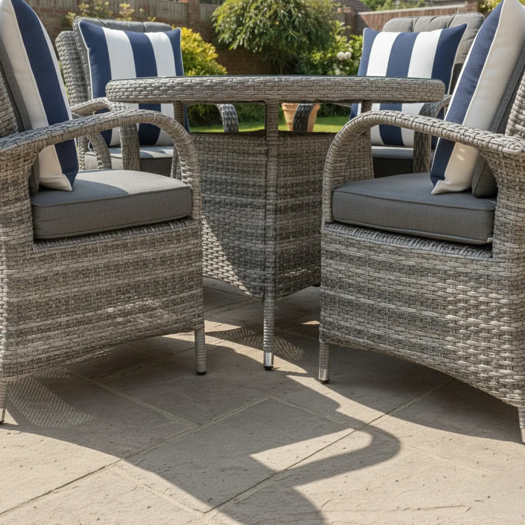 Riviera 4 Seater Grey Round Dining Set – 1.0m - Materials & Construction