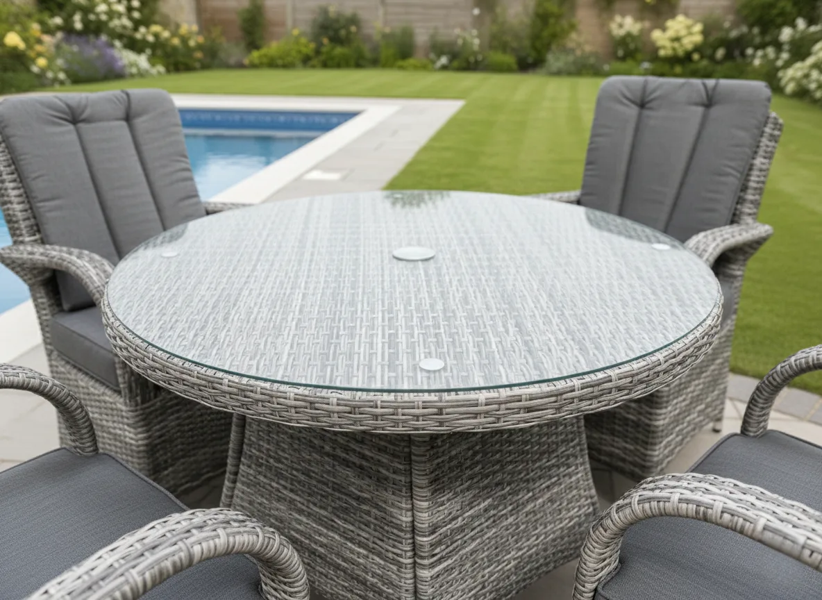 Riviera 4 Seater Grey Round Dining Set – 1.0m thumbnail 7