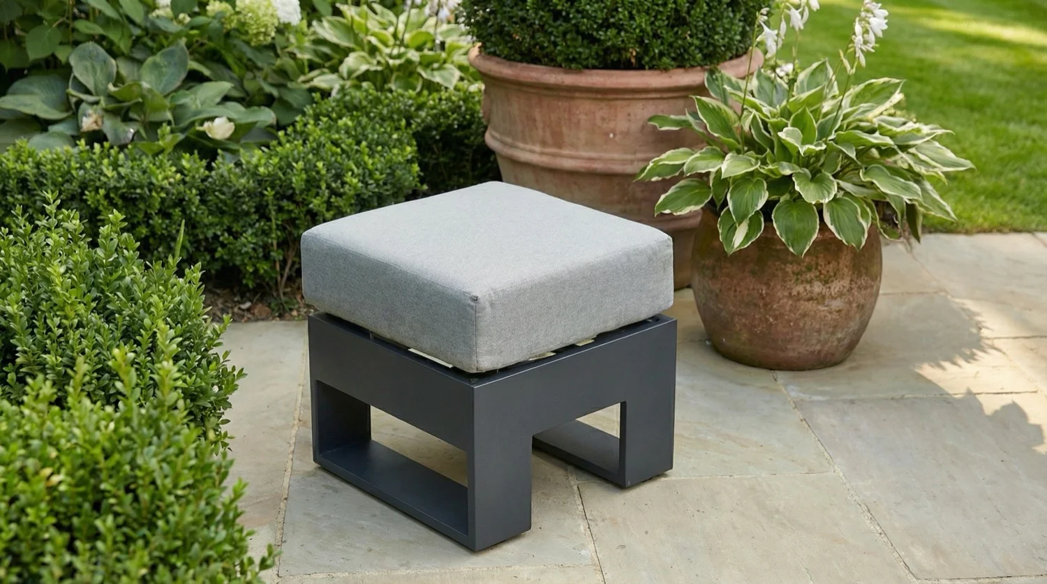 Barcelona Grey Aluminium Sofa Set with Rising Dining Table thumbnail 6