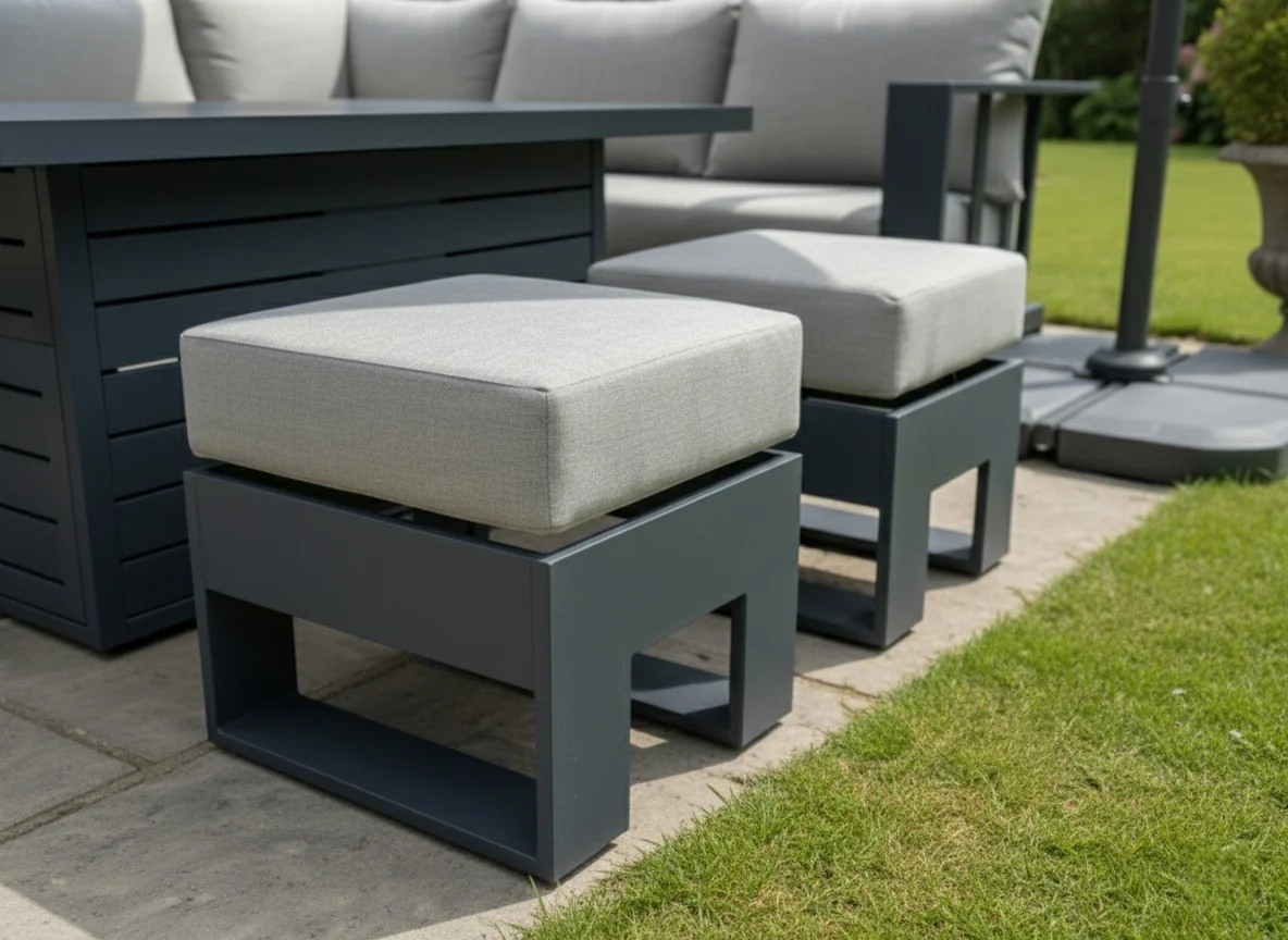 Barcelona Grey Aluminium Sofa Set with Rising Dining Table thumbnail 8