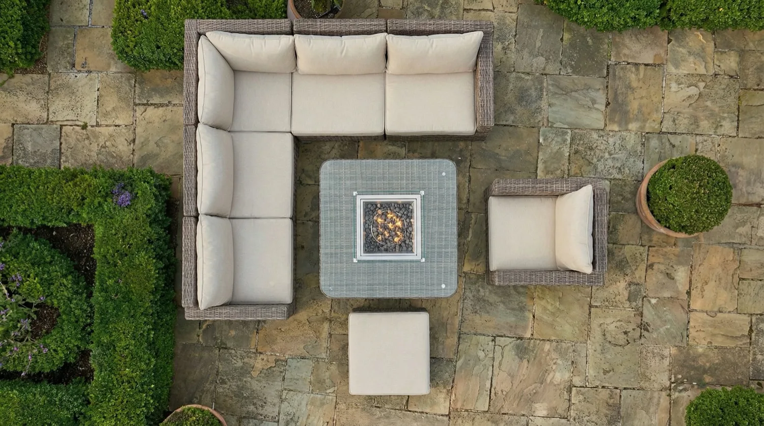 Ibiza Corner Fire Pit Sofa Set – Sand - Image 2