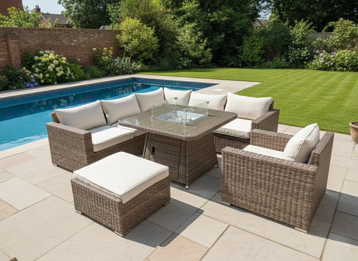Ibiza Corner Fire Pit Sofa Set – Sand - Image 3