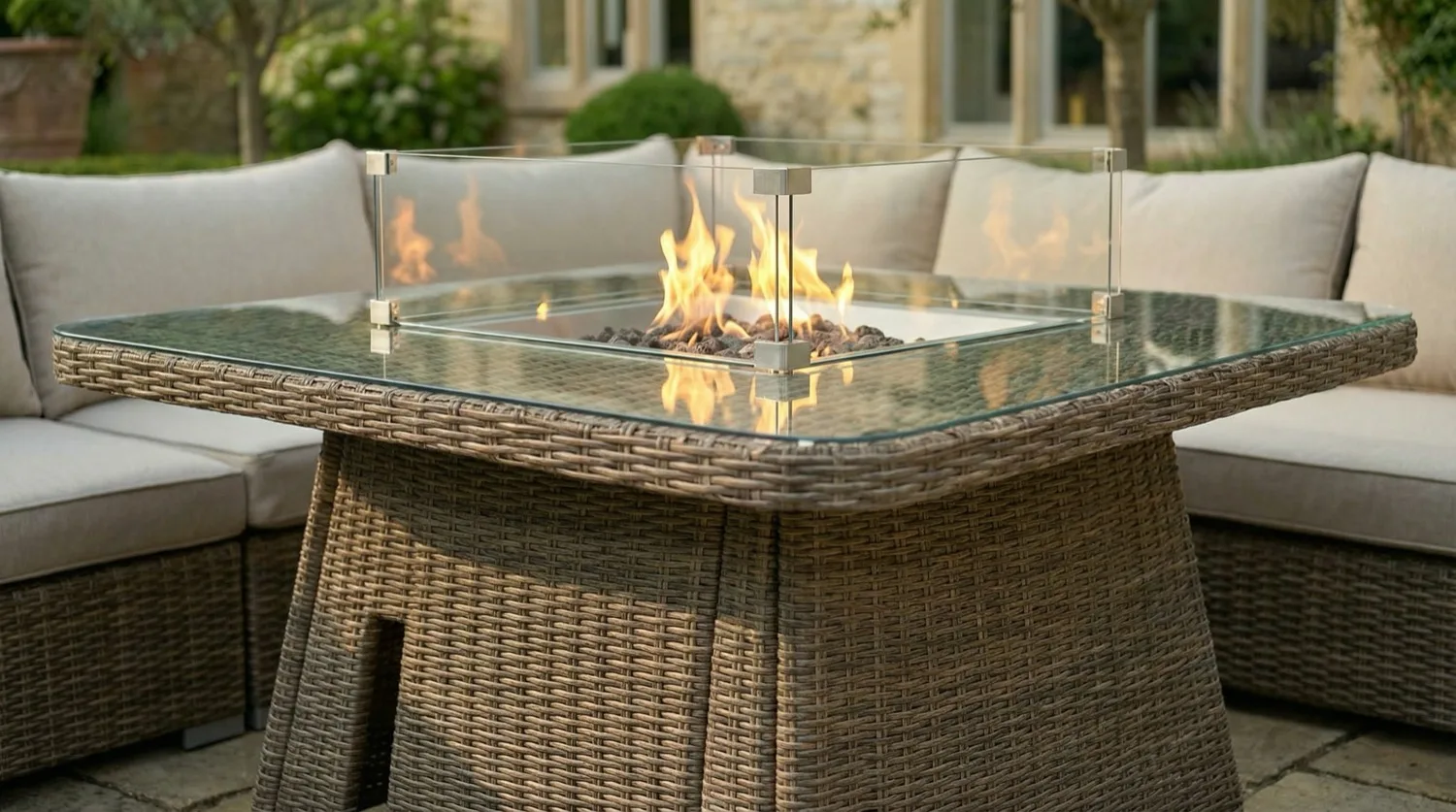 Ibiza Corner Fire Pit Sofa Set – Sand - Image 4