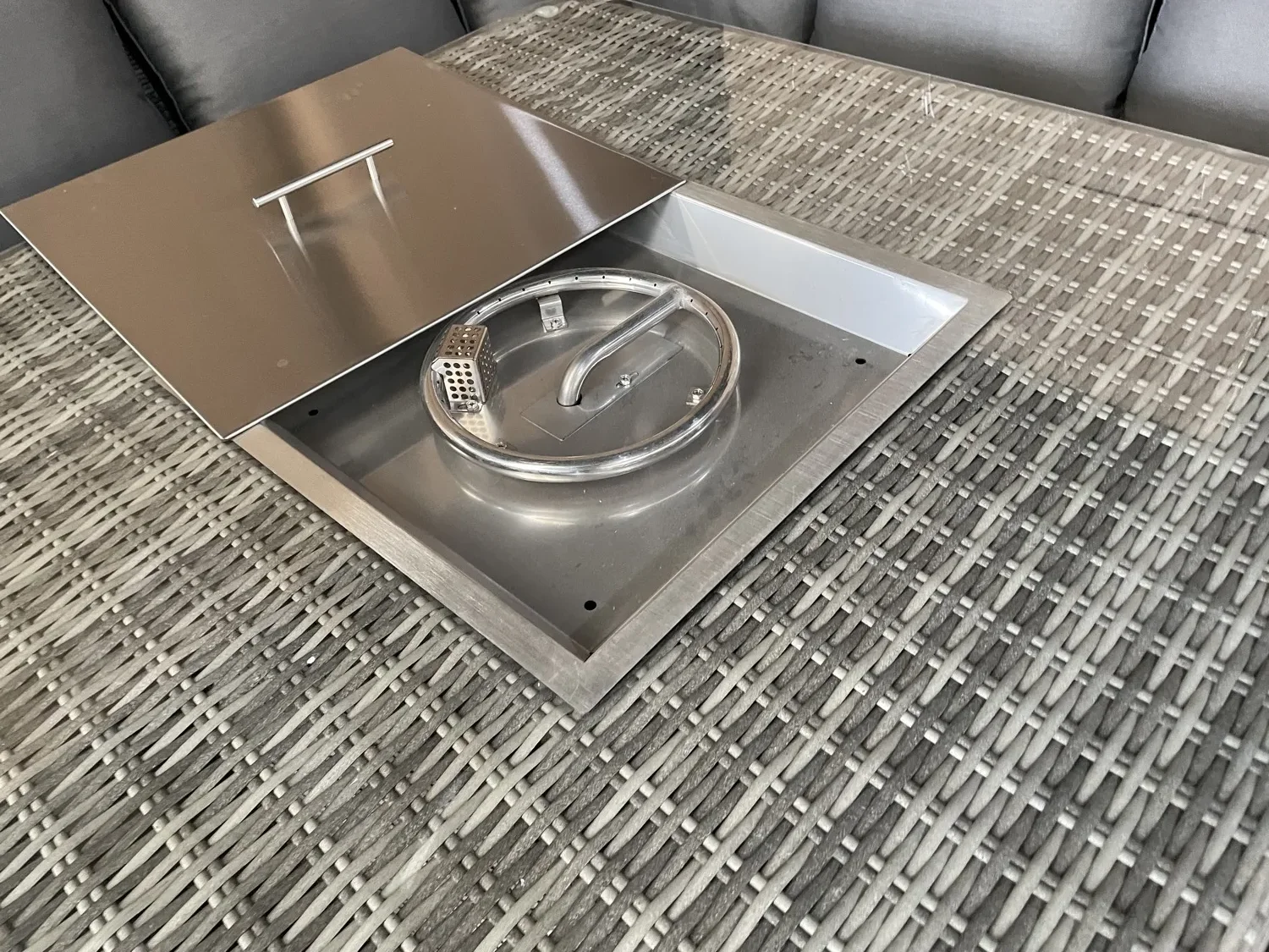 Riviera Corner Fire Pit Sofa Set – Grey - Easy Setup